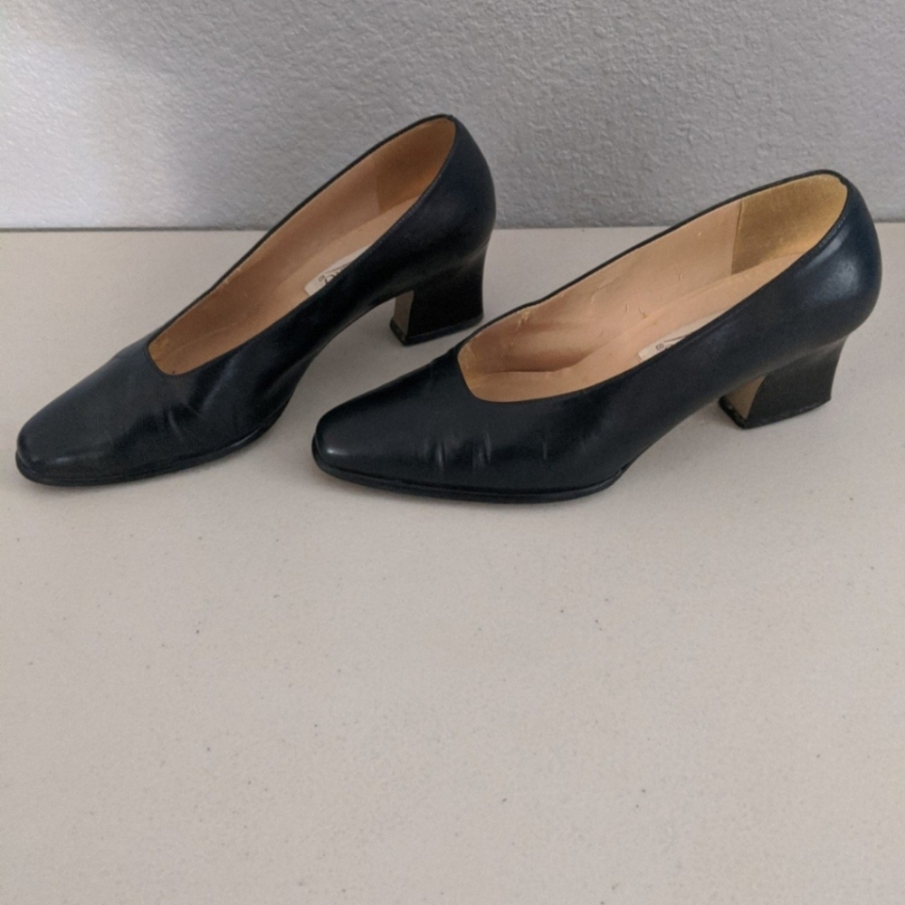 Vintage Retro Heels Pump Shoes Military Costume Cosplay Navy Blue Comfort